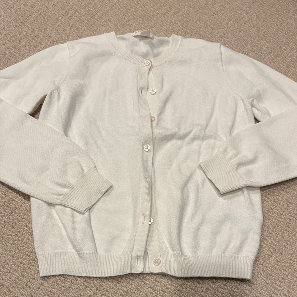Crewcuts Classic White Cardigan Sweater